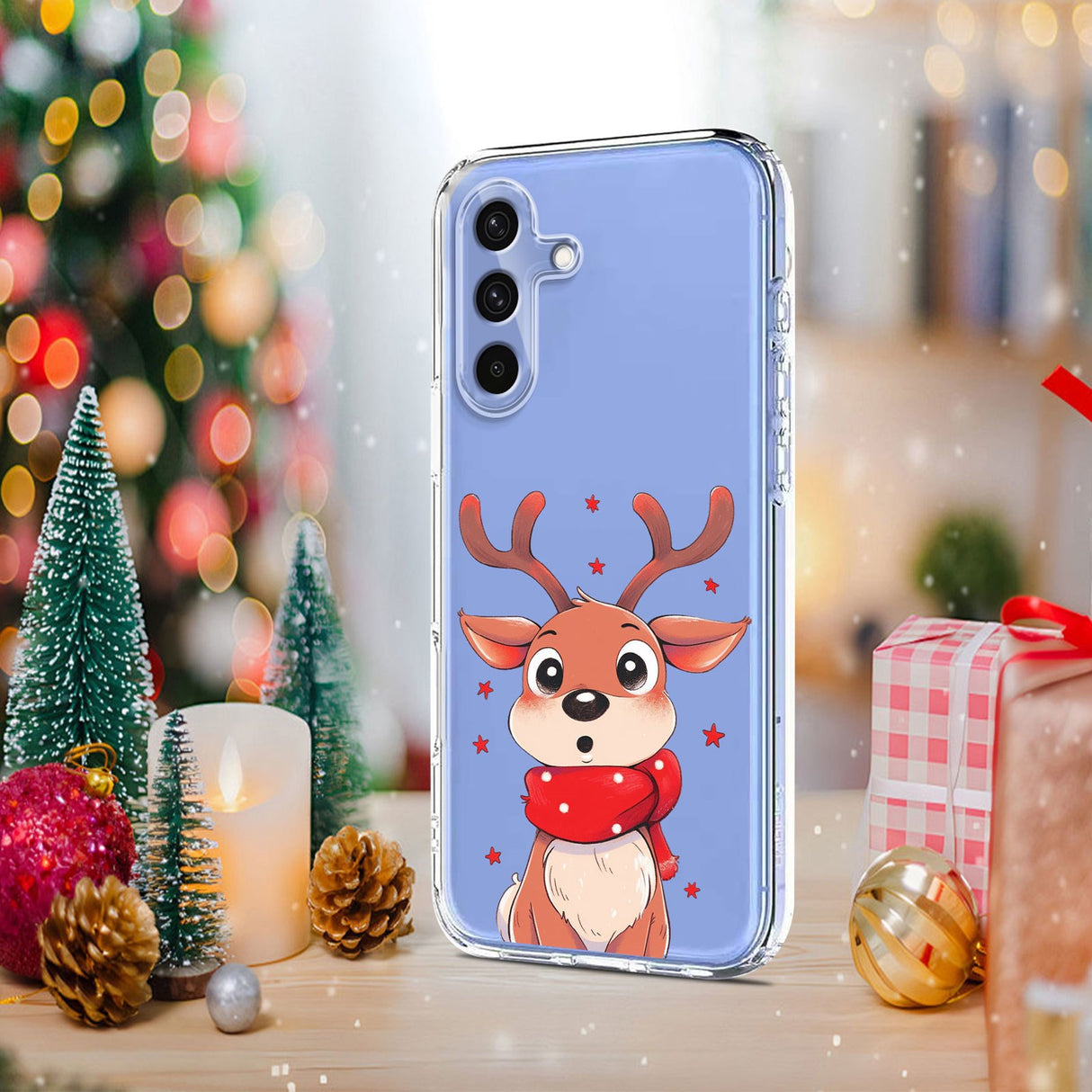EIDERWOOD Samsung Galaxy A56 (5G) Flexible Plastic Christmas Case with Motif - Transparent / Reindeer