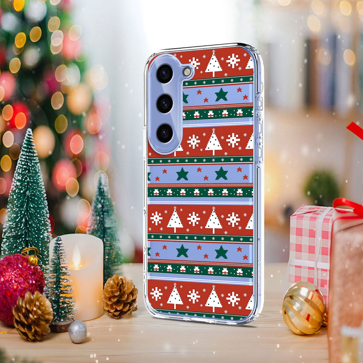 EIDERWOOD Samsung Galaxy S25 / S24 Flexible Plastic Christmas Case with Motif - Transparent / Pattern