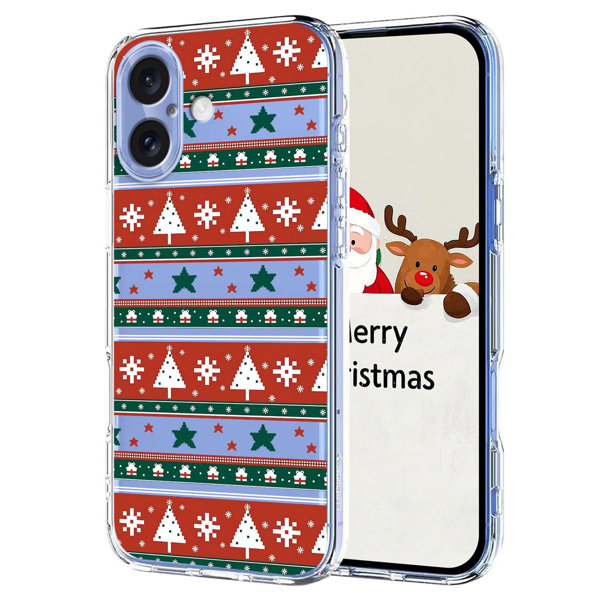 EIDERWOOD iPhone 16 Flexible Plastic Christmas Case with Motif - Transparent / Pattern