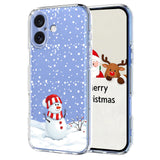 EIDERWOOD iPhone 16 Flexible Plastic Christmas Case with Motif - Transparent / Snowman