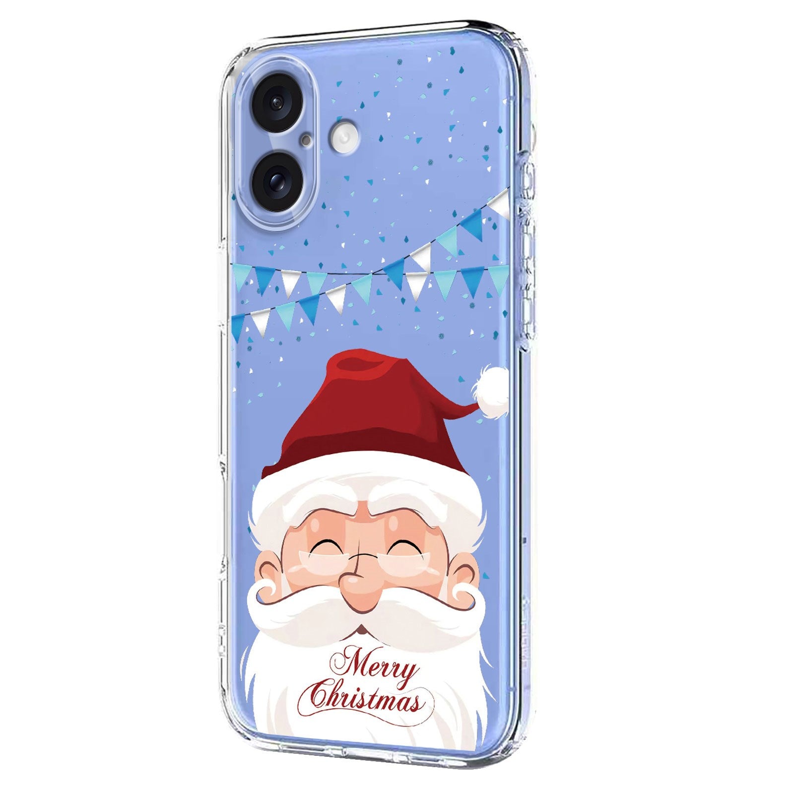 EIDERWOOD iPhone 16 Flexible Plastic Christmas Case with Motif - Transparent / Santa Claus