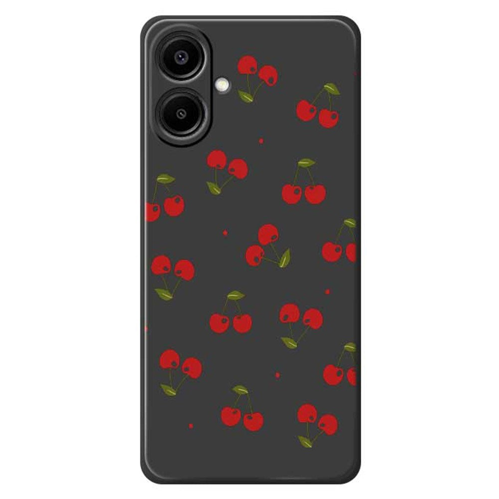 Samsung Galaxy A07 EIDERWOOD Flexible Plastic Case with Cherry Print - Black