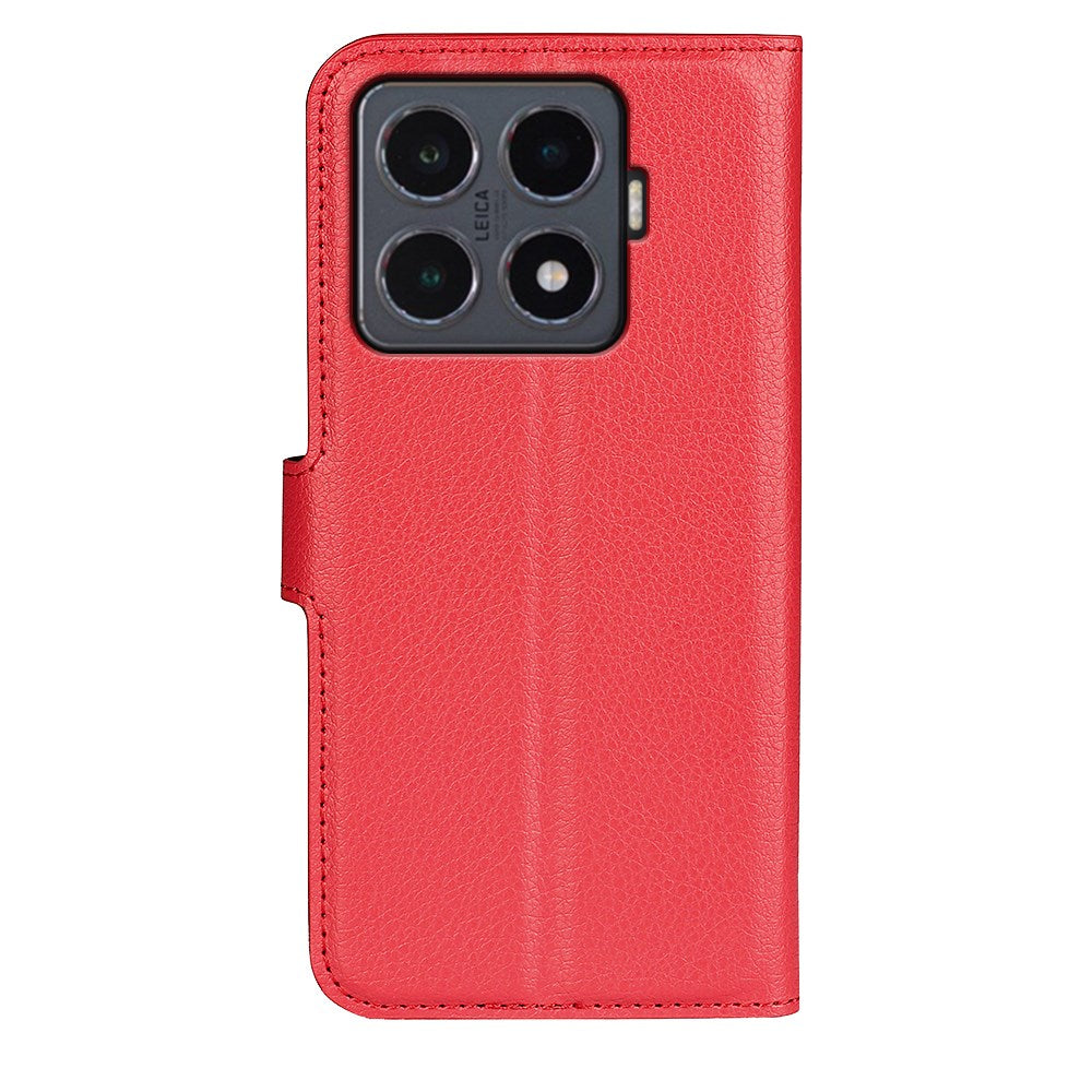 Xiaomi 15T Pro EIDERWOOD Faux Leather Flip Case with Cardholder & Stand Function - Red