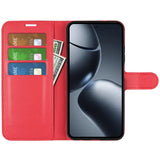 Xiaomi 15T Pro EIDERWOOD Faux Leather Flip Case with Cardholder & Stand Function - Red