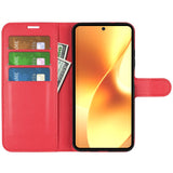 Realme 15 EIDERWOOD Faux Leather Flip Case with Cardholder & Stand Function - Red