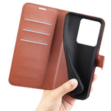 Realme 15 EIDERWOOD Faux Leather Flip Case with Cardholder & Stand Function - Brown