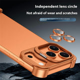 iPhone 17 Pro Two-Piece Metal Bumper Case with Stand & Lens Protector - Orange