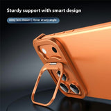iPhone 17 Pro Two-Piece Metal Bumper Case with Stand & Lens Protector - Titanium