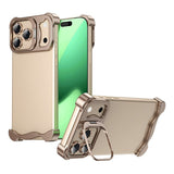 iPhone 17 Pro Two-Piece Metal Bumper Case with Stand & Lens Protector - Gold