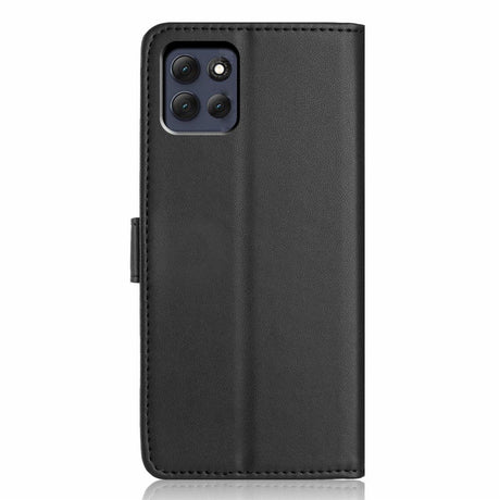 Motorola Moto G86 Power EIDERWOOD Faux Leather Case with Strap & Card Holder - Black