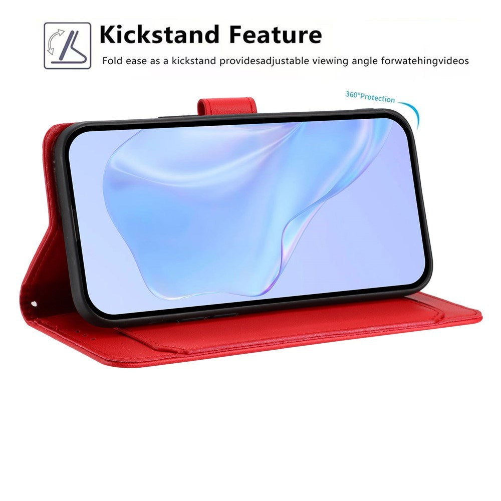 Motorola Moto G86 Power EIDERWOOD Faux Leather Case with Strap & Card Holder - Red