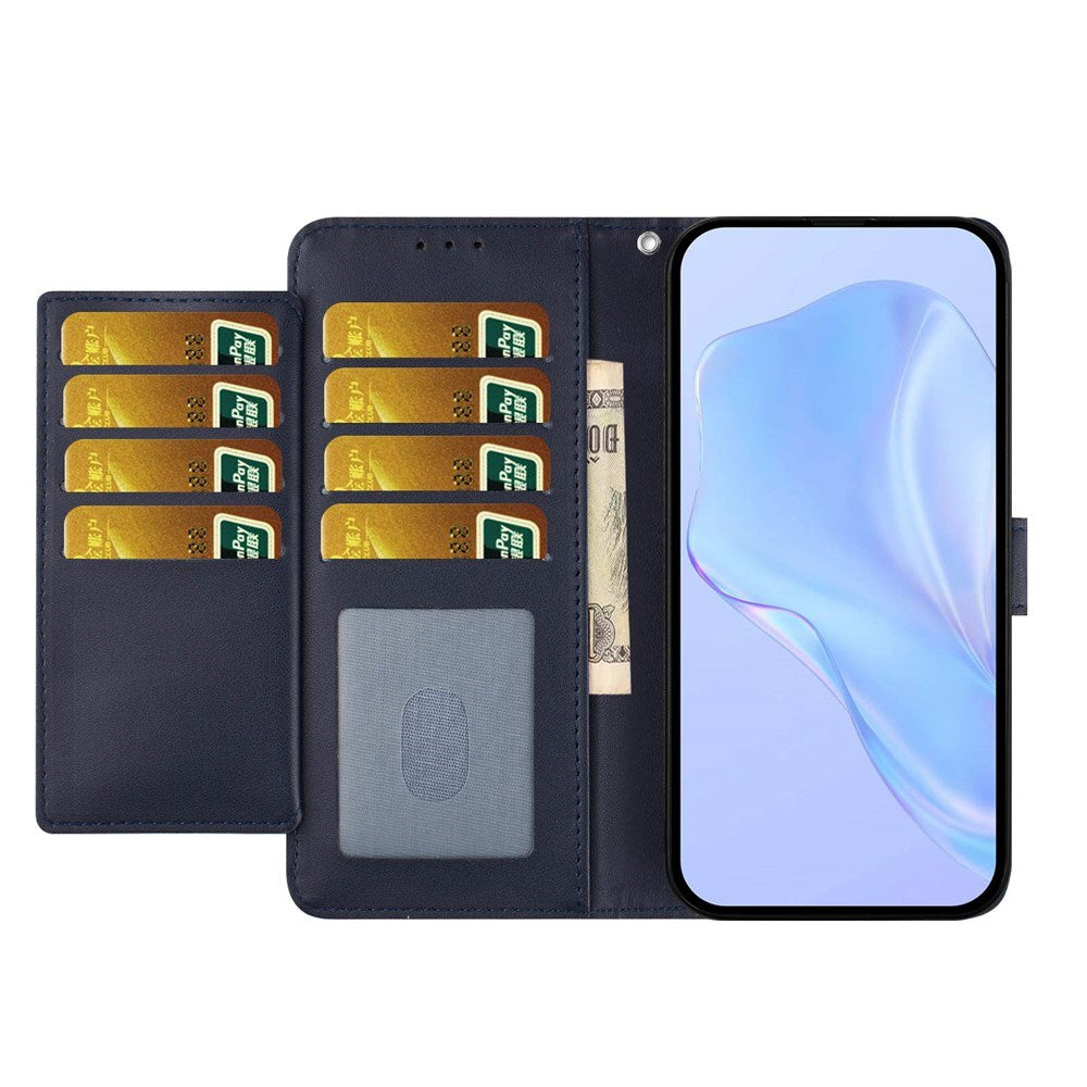 Motorola Moto G86 Power EIDERWOOD Faux Leather Case with Strap & Card Holder - Blue