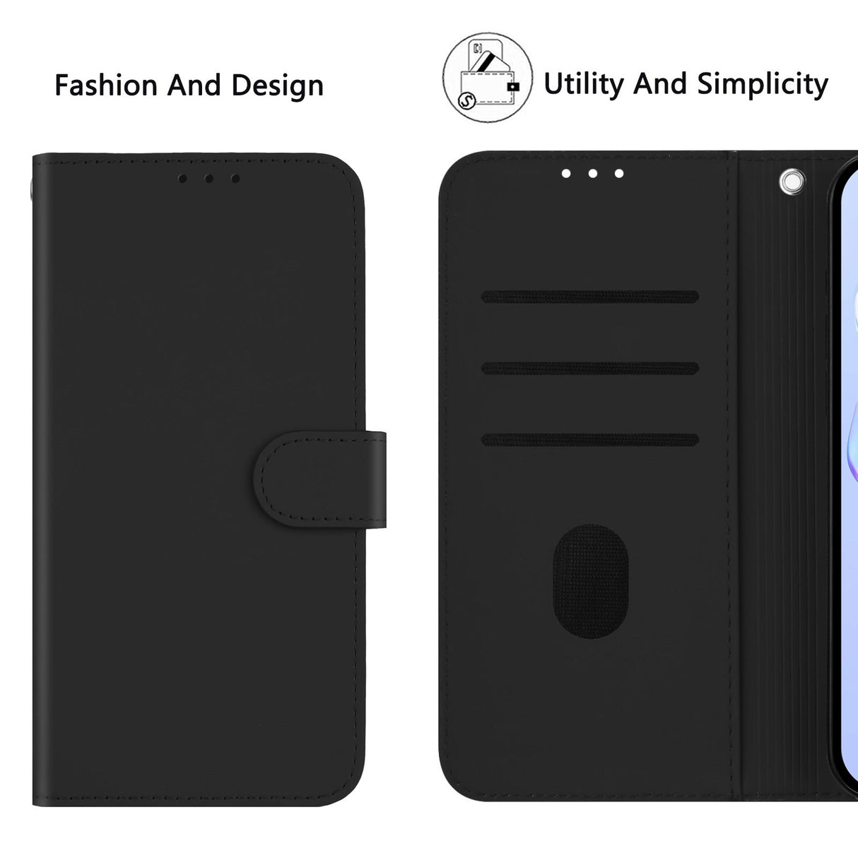Xiaomi Redmi Note 15 Pro+ (Plus) / Poco M8 Pro (5G) EIDERWOOD Flip Case with Strap - Black