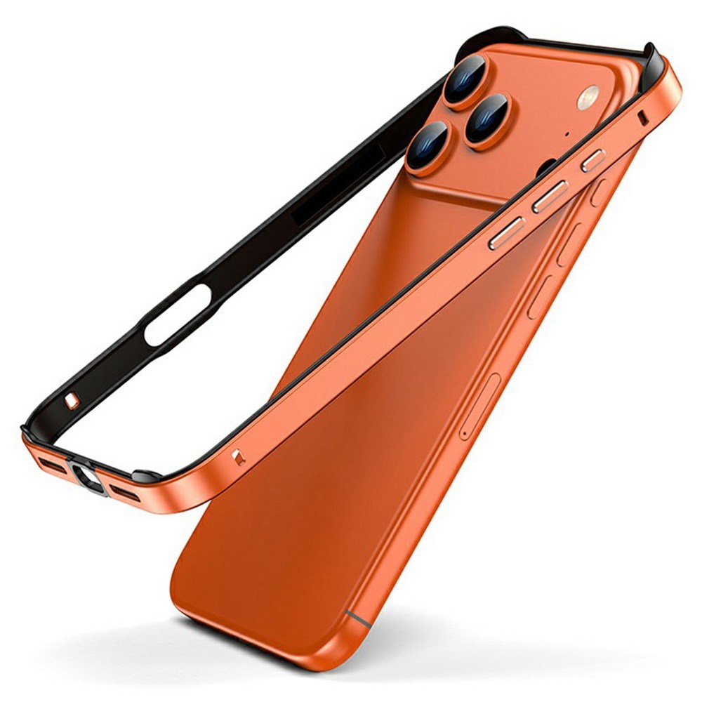 iPhone 17 Pro Max EIDERWOOD Metal Bumper Case with Reinforced Silicone Corners - Orange