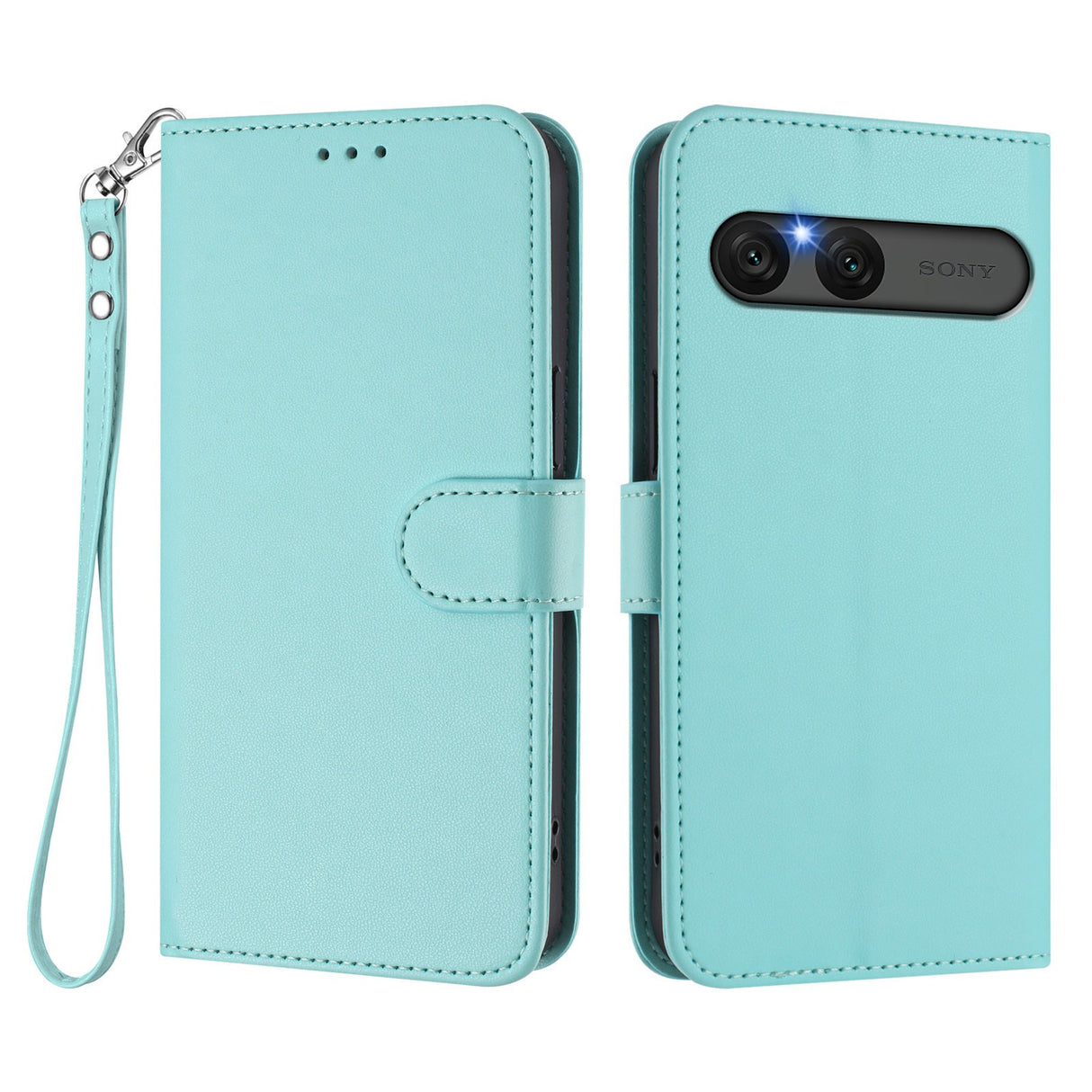 EIDERWOOD Sony Xperia 10 VII Faux Leather Flip Case with Card Holder & Strap - Light Blue