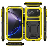 iPhone 18 Pro / 17 Pro R-JUST Hybrid Rugged Case with Built-In Screen Protector & Kickstand - Yellow