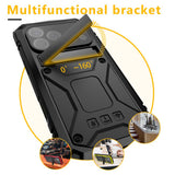 iPhone 18 Pro Max / 17 Pro Max R-JUST Hybrid Rugged Case with Built-In Screen Protector & Kickstand - Black