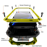 iPhone 18 Pro Max / 17 Pro Max R-JUST Hybrid Rugged Case with Built-In Screen Protector & Kickstand - Yellow