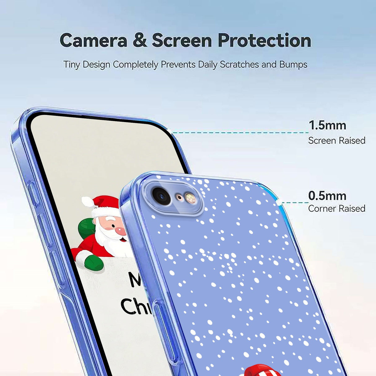EIDERWOOD iPhone SE (2022 / 2020) / 8 / 7 Flexible Plastic Christmas Case with Motif - Transparent / Snowman