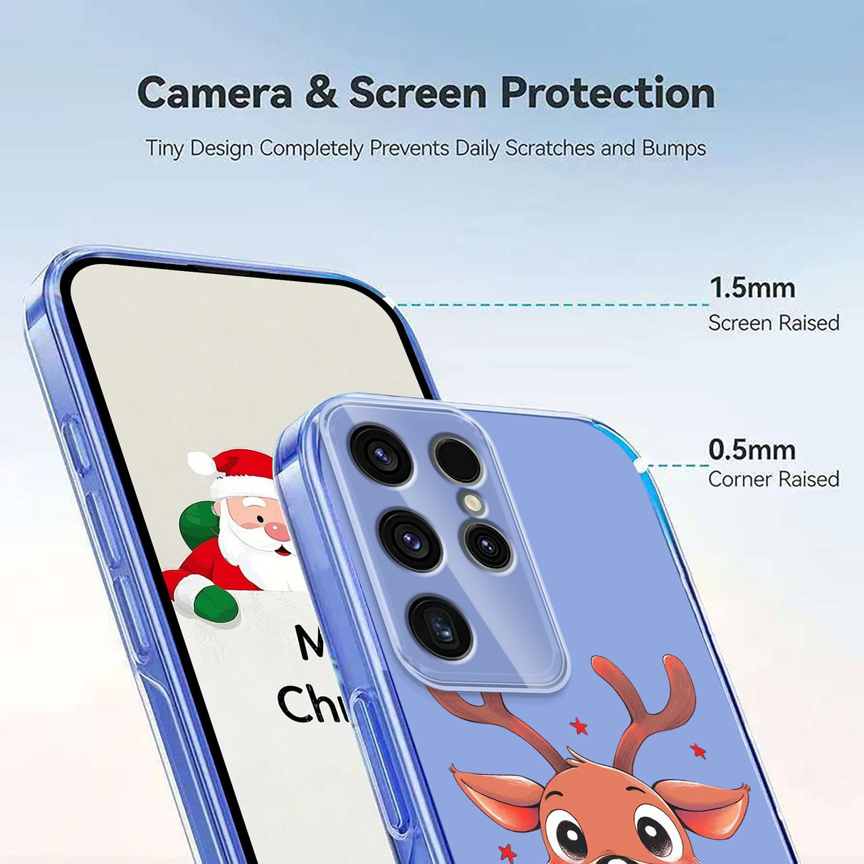 EIDERWOOD Samsung Galaxy S23 Ultra Flexible Plastic Christmas Case with Motif - Transparent / Reindeer