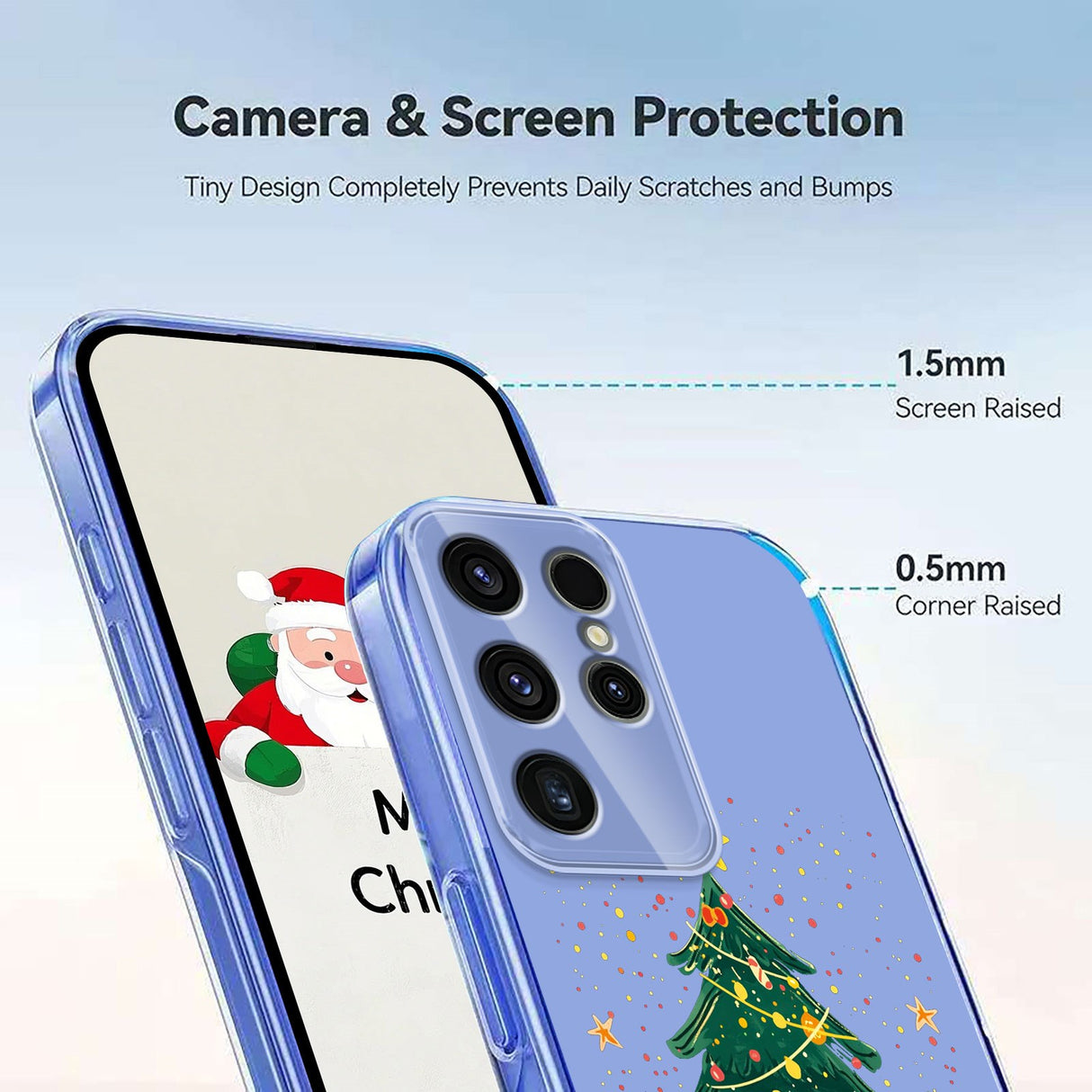 EIDERWOOD Samsung Galaxy S23 Ultra Flexible Plastic Christmas Case with Motif - Transparent / Christmas Tree