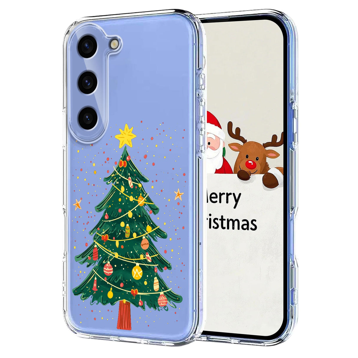 EIDERWOOD Samsung Galaxy S23 FE Flexible Plastic Christmas Case with Motif - Transparent / Christmas Tree