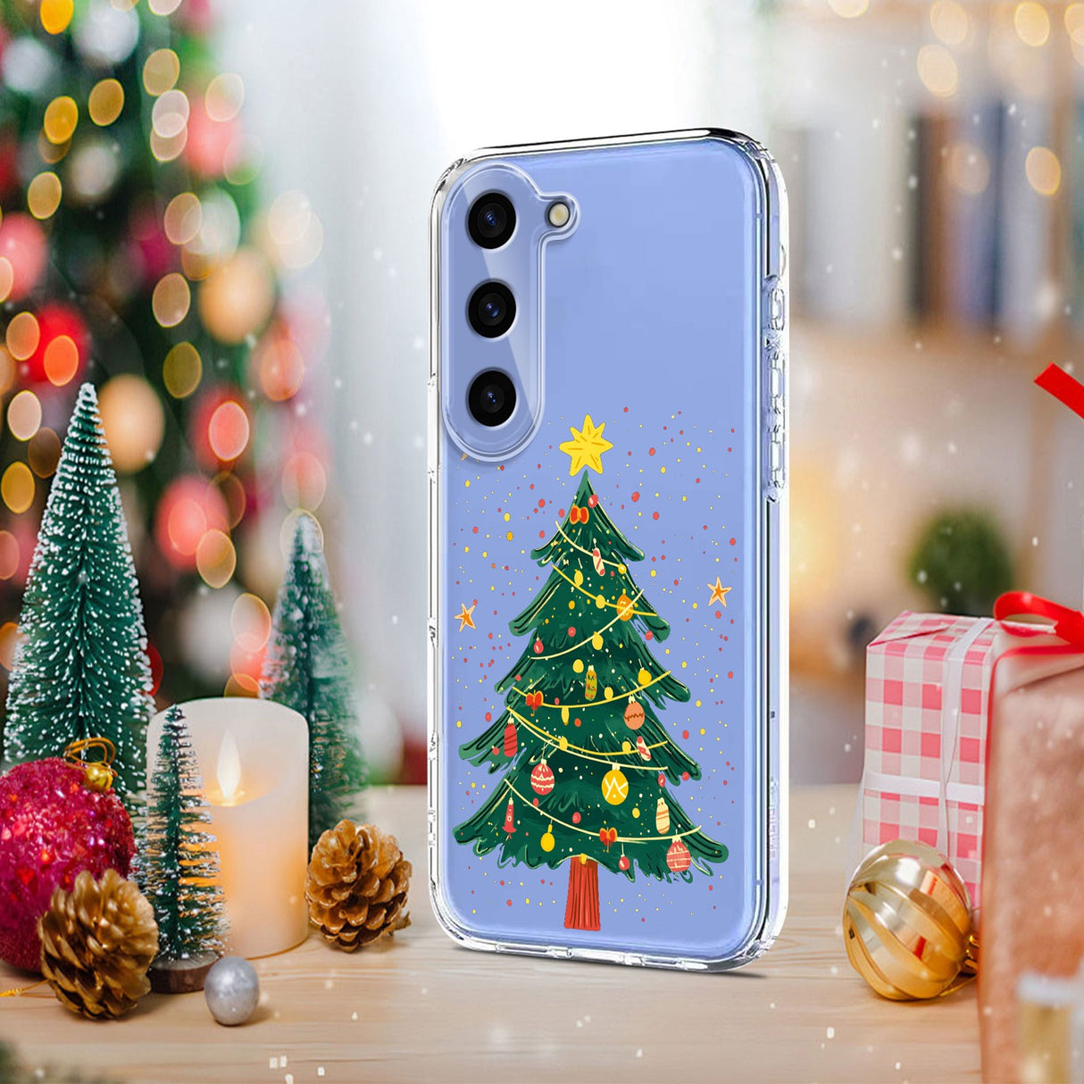 EIDERWOOD Samsung Galaxy S23 FE Flexible Plastic Christmas Case with Motif - Transparent / Christmas Tree