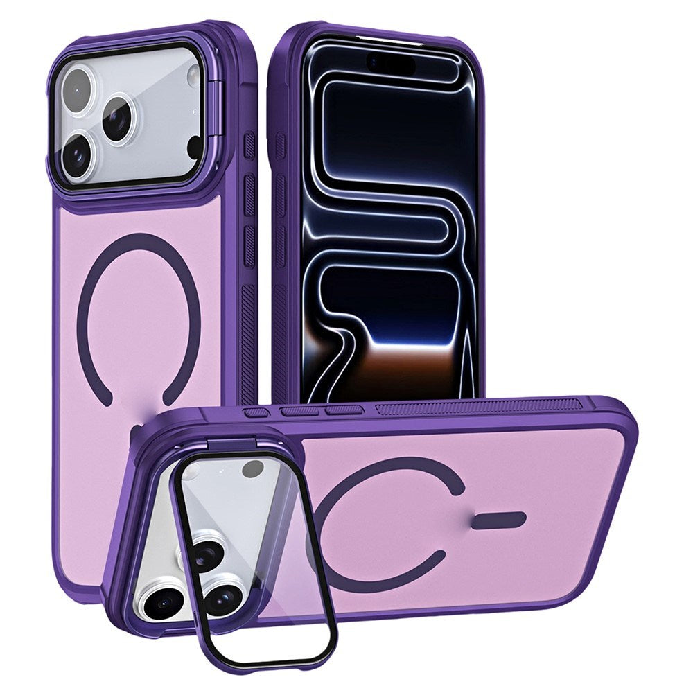 iPhone 18 Pro / 17 Pro EIDERWOOD Hybrid Plastic Case with Camera Case & Stand Function - MagSafe Compatible - Purple