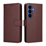 Samsung Galaxy S26 / S26 Pro EIDERWOOD Faux Leather Flip Case with Strap - Brown