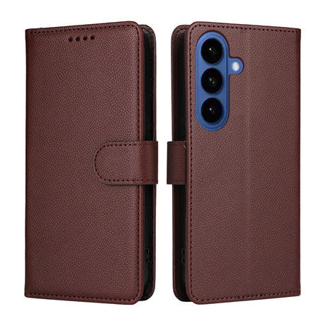 Samsung Galaxy S26 / S26 Pro EIDERWOOD Faux Leather Flip Case with Strap - Brown