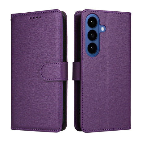 Samsung Galaxy S26 / S26 Pro EIDERWOOD Faux Leather Flip Case with Strap - Purple