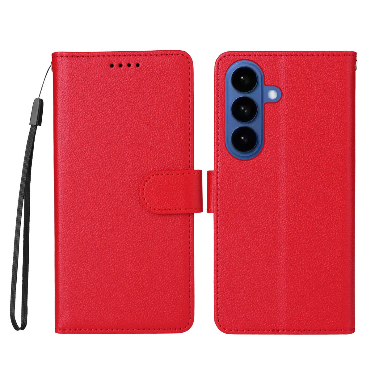 Samsung Galaxy S26 / S26 Pro EIDERWOOD Faux Leather Flip Case with Strap - Red