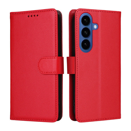 Samsung Galaxy S26 / S26 Pro EIDERWOOD Faux Leather Flip Case with Strap - Red