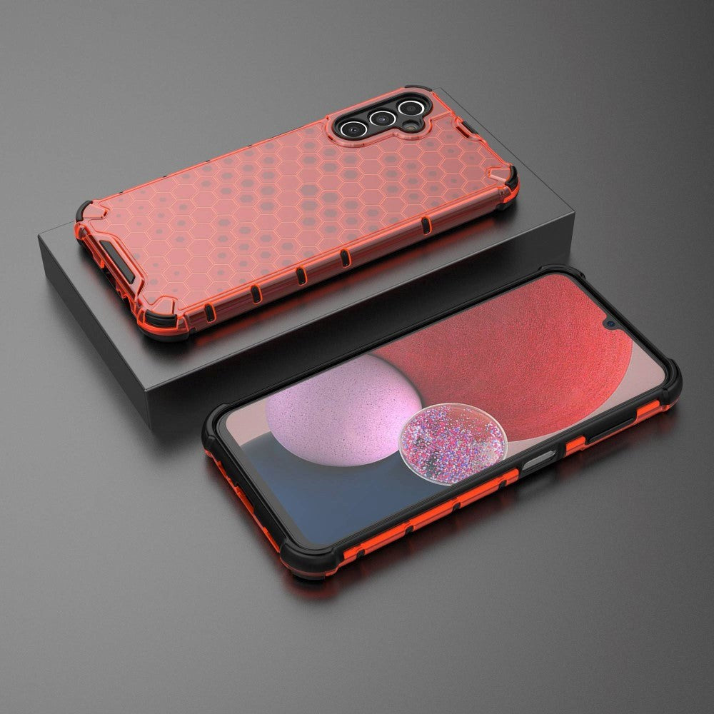 Samsung Galaxy A14 (5G) Hybrid Case - Honeycomb Red