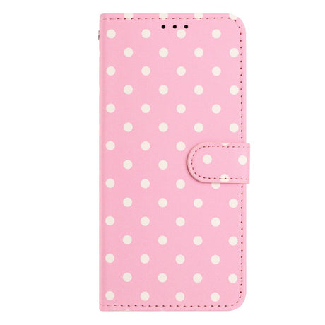 EIDERWOOD iPhone 17 Faux Leather Flip Case w. Polka Design - Light Pink