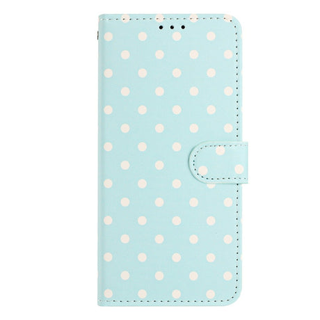 EIDERWOOD iPhone 17 Faux Leather Flip Case w. Polka Design - Blue