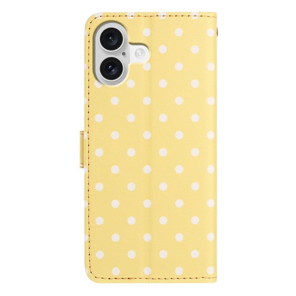 EIDERWOOD iPhone 17 Faux Leather Flip Case w. Polka Design - Yellow