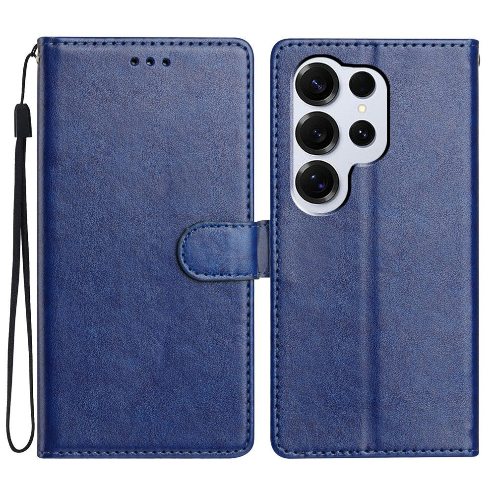 Samsung Galaxy S26 Ultra EIDERWOOD Leather Case with Strap & Card Holder - Blue