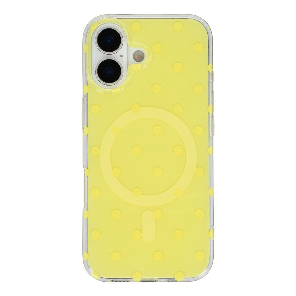 EIDERWOOD iPhone 17 Hybrid Case with Polka Design - MagSafe Compatible - Transparent / Yellow