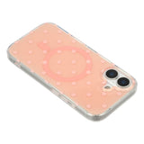 EIDERWOOD iPhone 17 Hybrid Case with Polka Design - MagSafe Compatible - Transparent / Pink