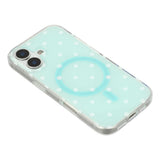 EIDERWOOD iPhone 17 Hybrid Case with Polka Design - MagSafe Compatible - Transparent / Turquoise