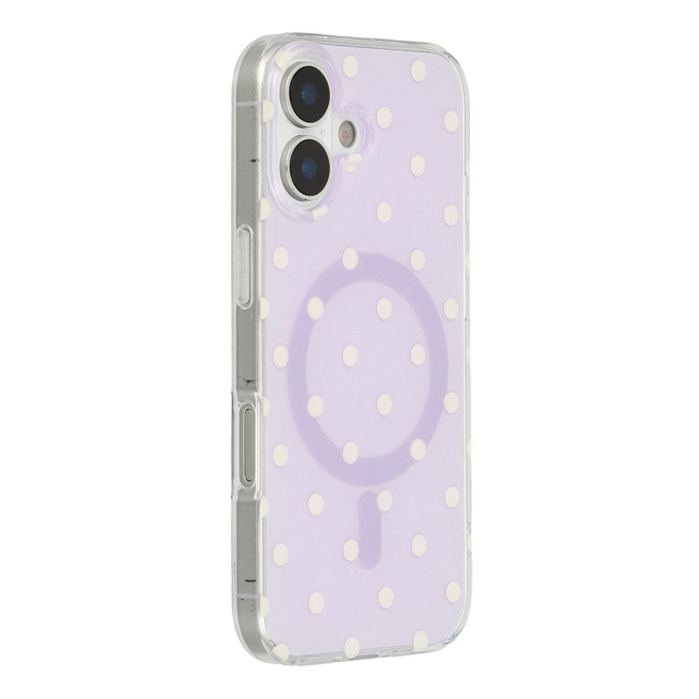 EIDERWOOD iPhone 17 Hybrid Case with Polka Design - MagSafe Compatible - Transparent / Purple