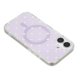 EIDERWOOD iPhone 17 Hybrid Case with Polka Design - MagSafe Compatible - Transparent / Purple