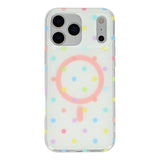 EIDERWOOD iPhone 17 Pro Hybrid Case with Polka Design - MagSafe Compatible - Transparent / Multi