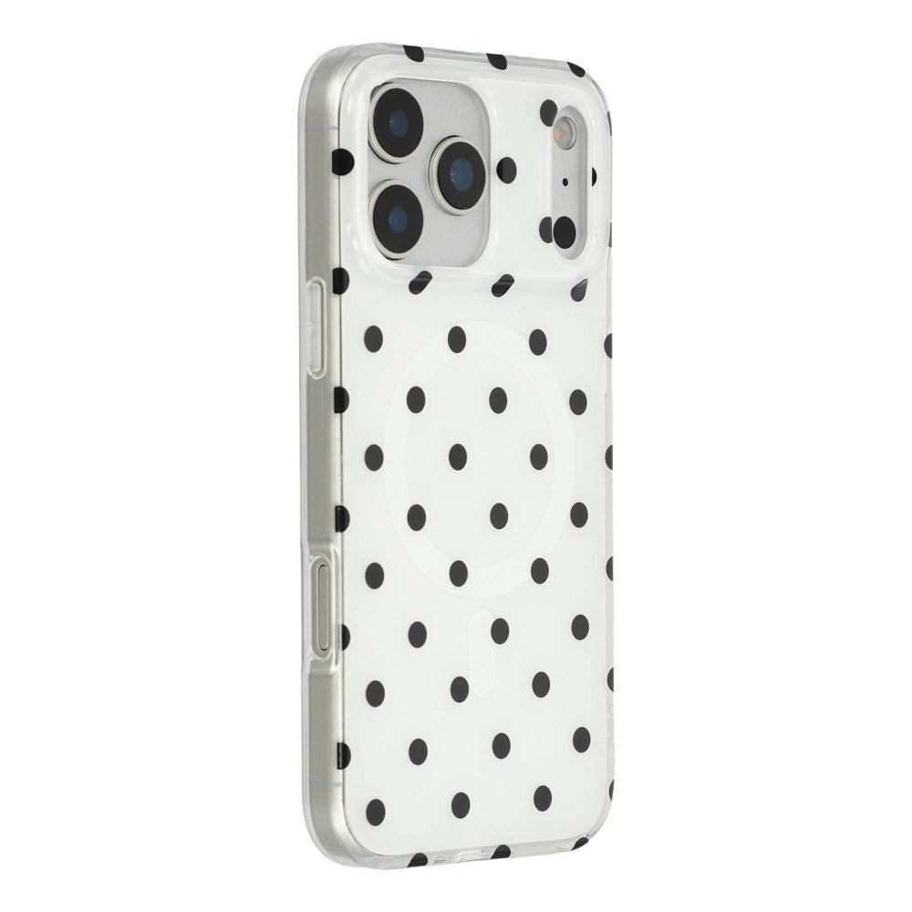 EIDERWOOD iPhone 17 Pro Max Hybrid Case with Polka Design - MagSafe Compatible - Transparent / Black