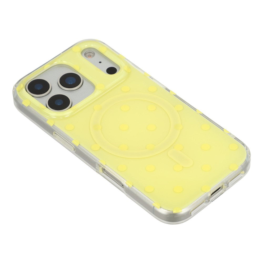 EIDERWOOD iPhone 17 Pro Max Hybrid Case with Polka Design - MagSafe Compatible - Transparent / Yellow