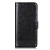 Motorola Moto G06 EIDERWOOD Leather Flip Case w. Card Holder - Black
