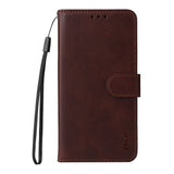 Samsung Galaxy S26 Ultra ENKAY 2-in-1 Faux Leather Flip Case with Screen Protector Glass - Brown