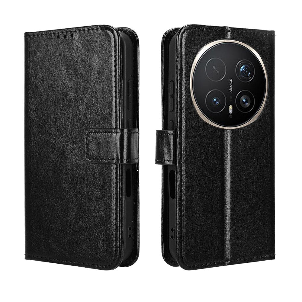 Honor Magic8 Pro EIDERWOOD Faux Leather Flip Case with Strap – Black