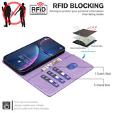 Honor X5c Plus BINFEN Faux Leather Flip Case with RFID Blocking - Purple